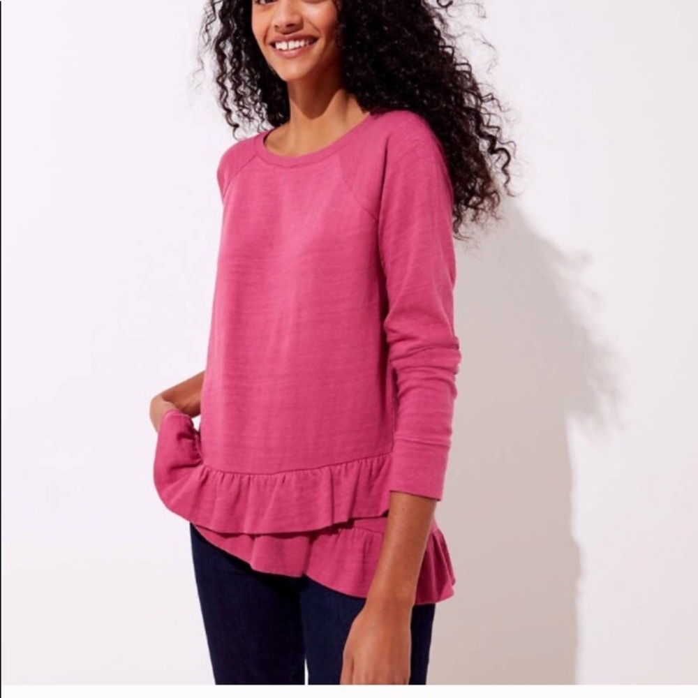 Loft Ruffle Top, Size S - Picture 3 of 10